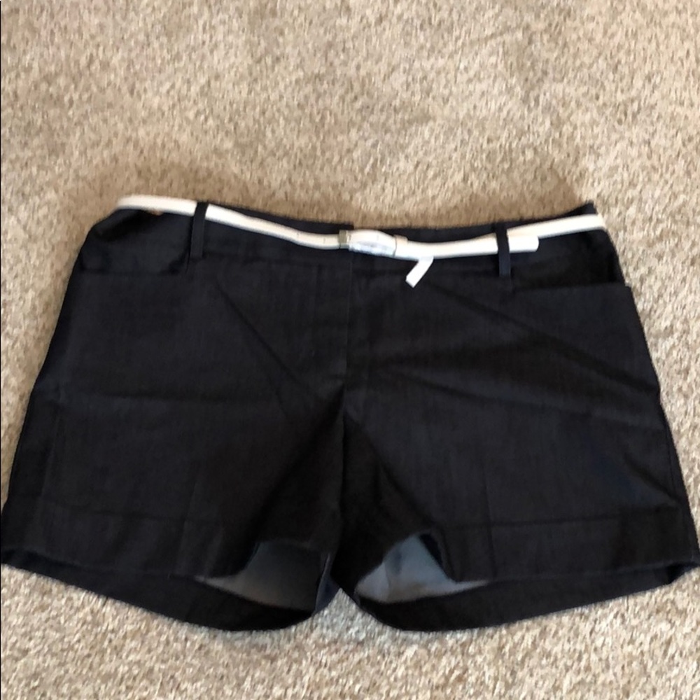Dressy denim shorts with belt